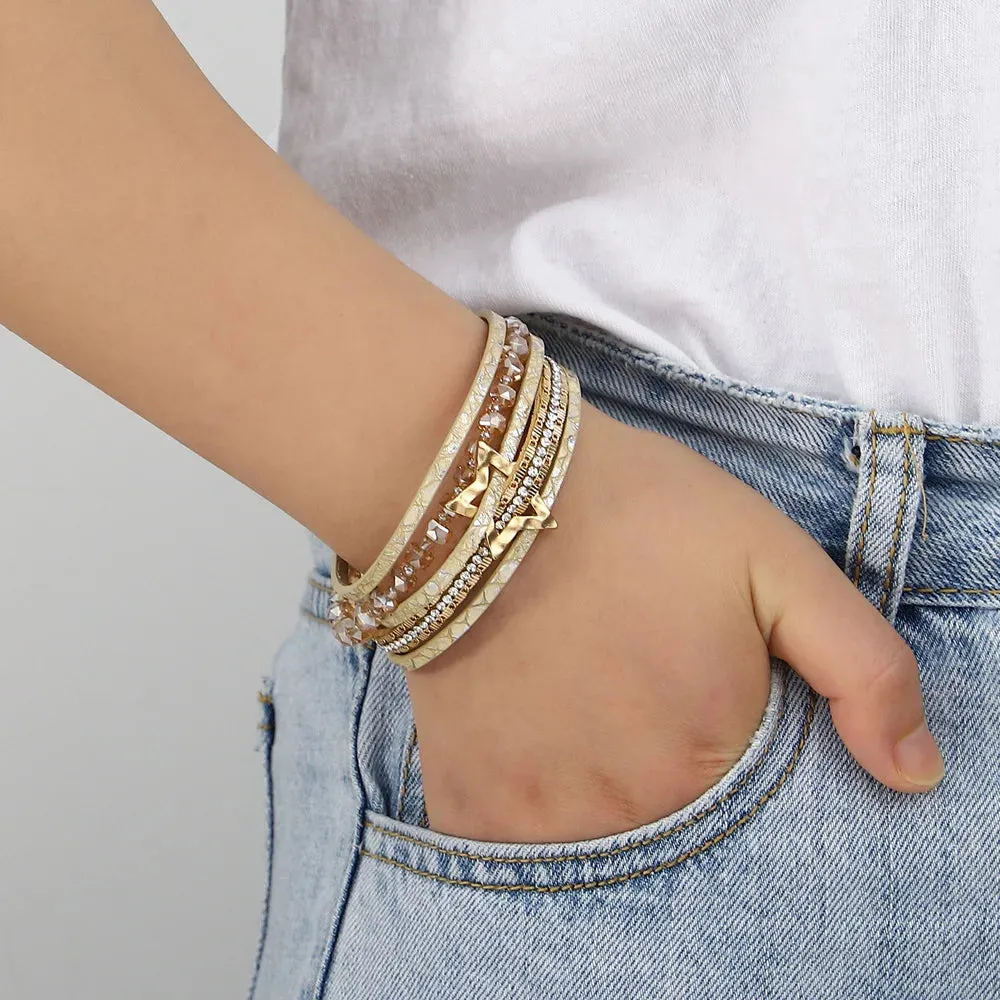 'Jiemba' Star Charm Cuff Bracelet - gold