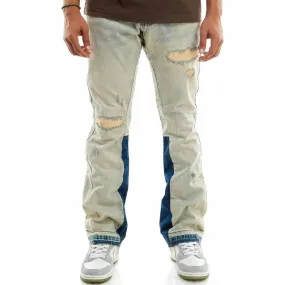 Kdnk Rip & Repair Flare Jeans (Tinted Blue) KND4512