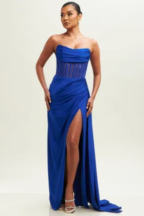 Kelly Strapless maxi dress (Blue)