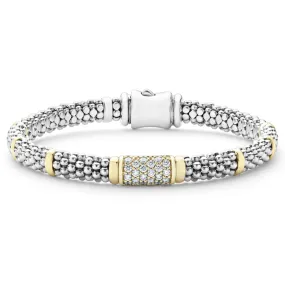 Lagos 6mm Diamond Caviar Bracelet