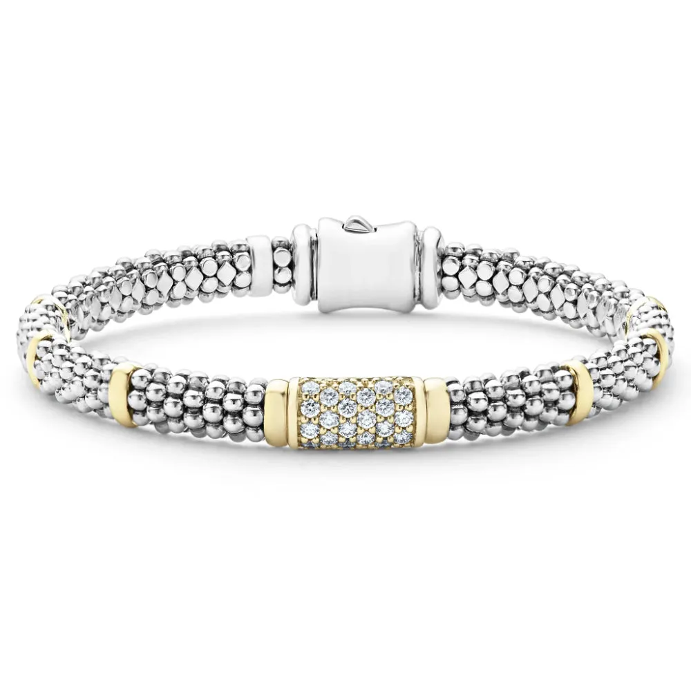 Lagos 6mm Diamond Caviar Bracelet