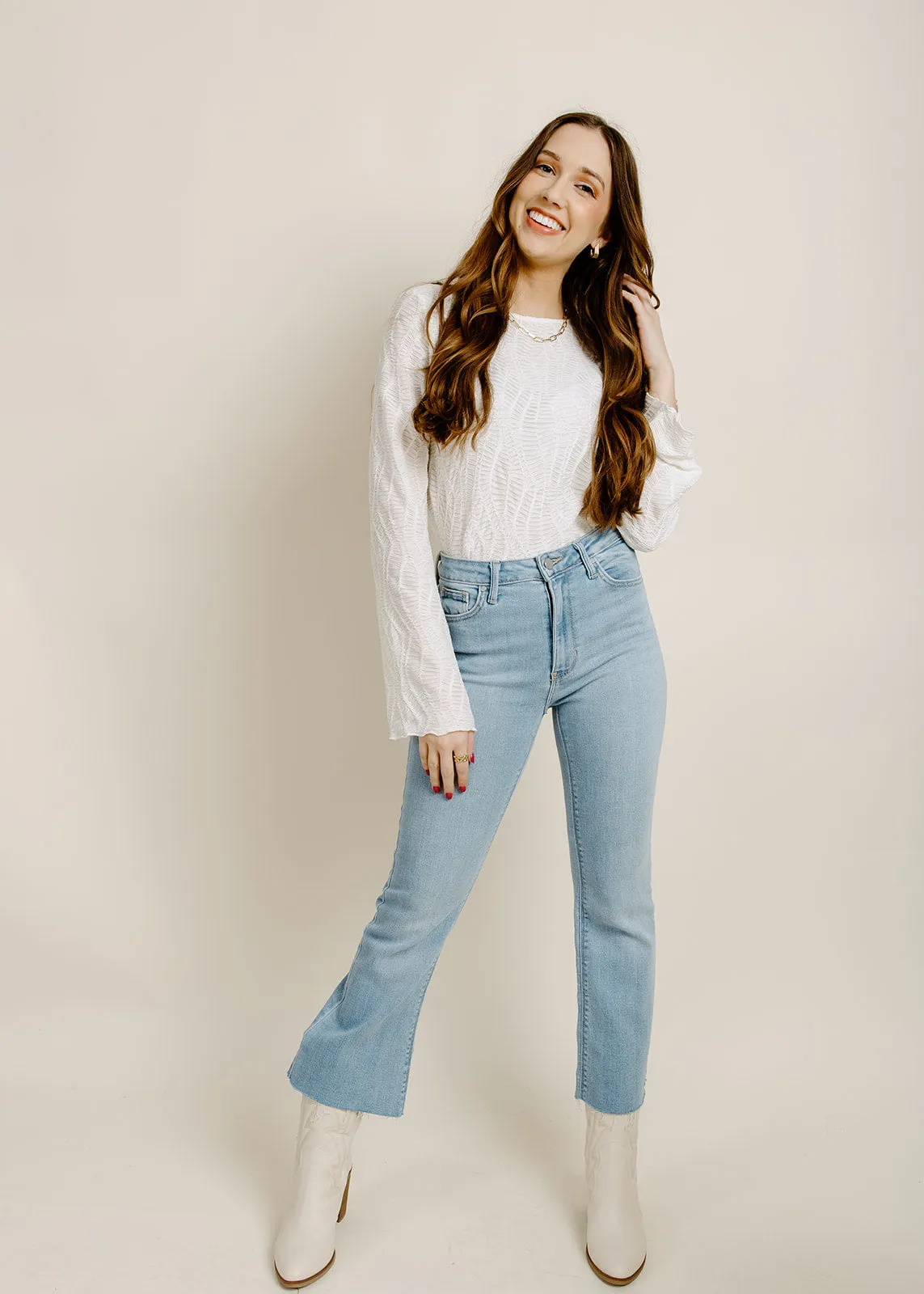 Lindsey Cropped Ivory Top