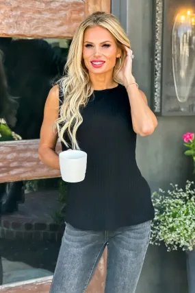 Liverpool Betsy Sleeveless Boat Neck Knit Top : Black