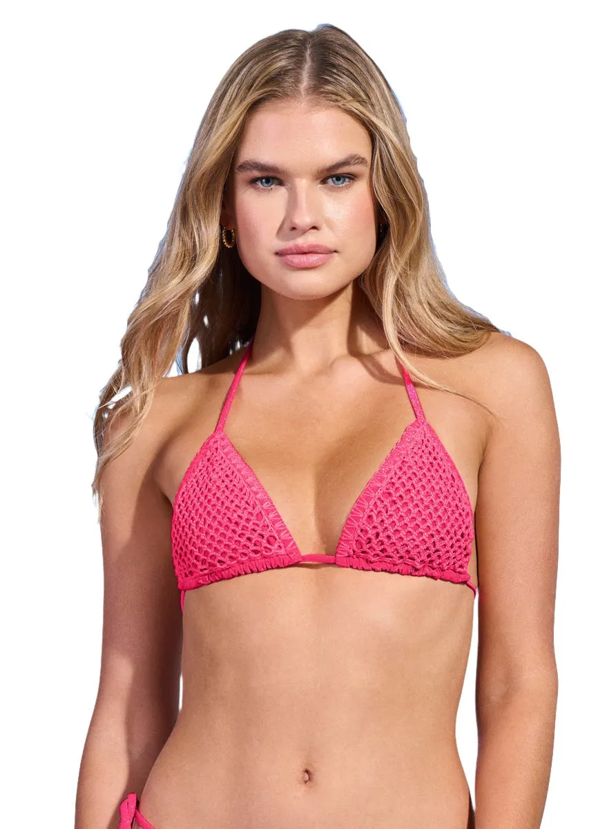 Maaji Hot Fushia Balmy Sliding Triangle Bikini Top