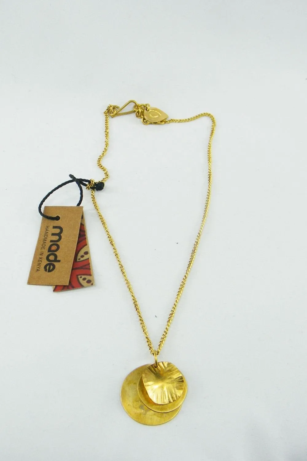 MADE Handmade Sustainable Kenyan Multi-Disc Brass Necklace (S)