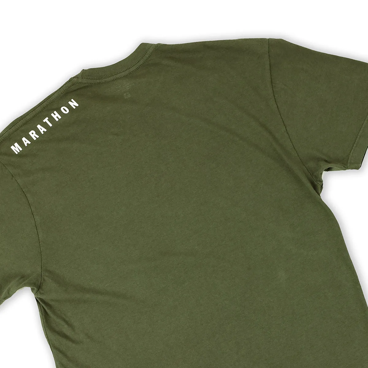 Marathon Shoulder T-Shirt (Ultra Fitted) - Olive/White