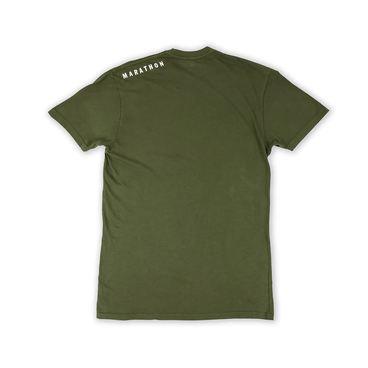 Marathon Shoulder T-Shirt (Ultra Fitted) - Olive/White