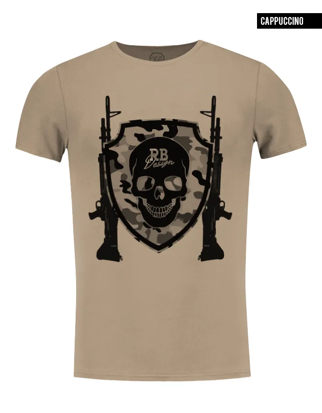 Men's T-shirt "RB Design Warrior"  Luxury Camouflage Army Skull Tee / Color Option / MD638