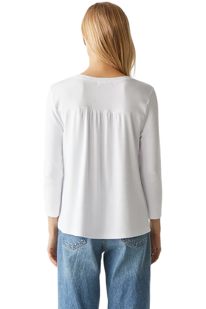 Michael Stars Shelby Ruched Shoulder T-shirt in White