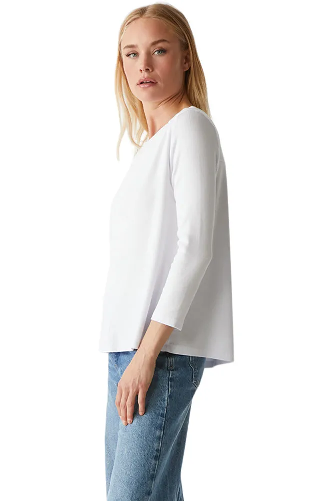 Michael Stars Shelby Ruched Shoulder T-shirt in White