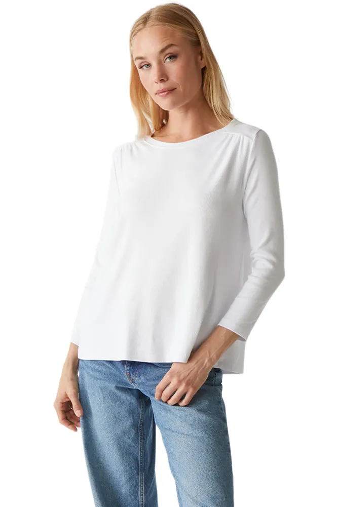 Michael Stars Shelby Ruched Shoulder T-shirt in White