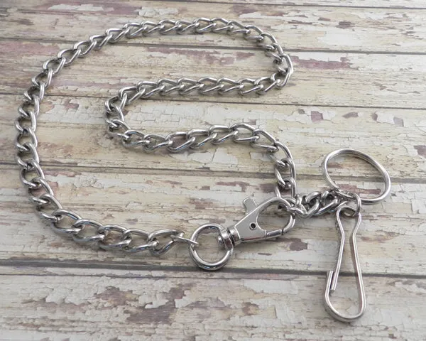 Necklace Punk Leash Chain with Hardware