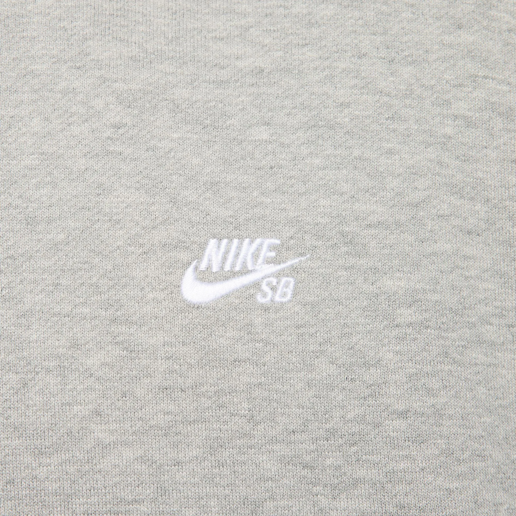 Nike SB Essentials Logo Hoodie - Dk Grey Heather/White