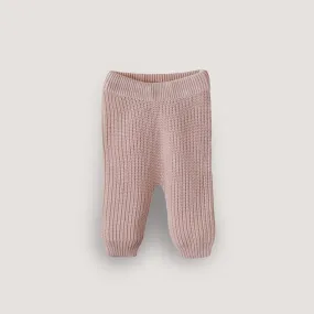 Organic Chunky Knit Pants in Blush Pink