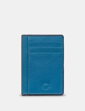 Petrol Blue Leather Card Holder With ID Window