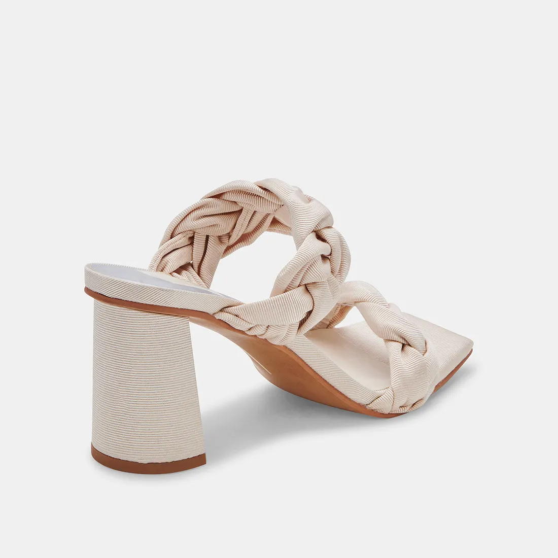 PHEBY HEELS BEIGE SILK - re:vita