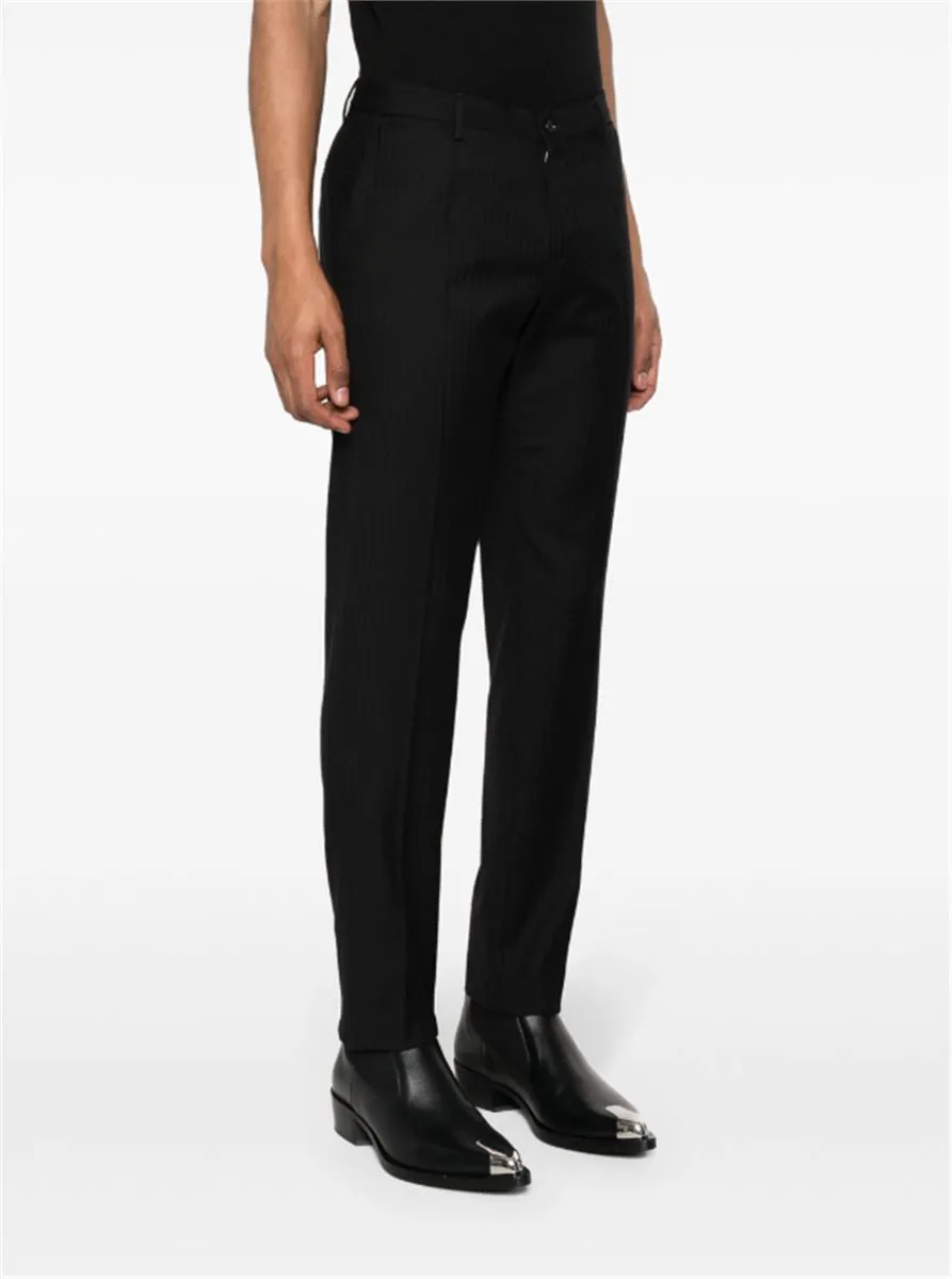 PRESSED-CREASE WOOL TROUSERS