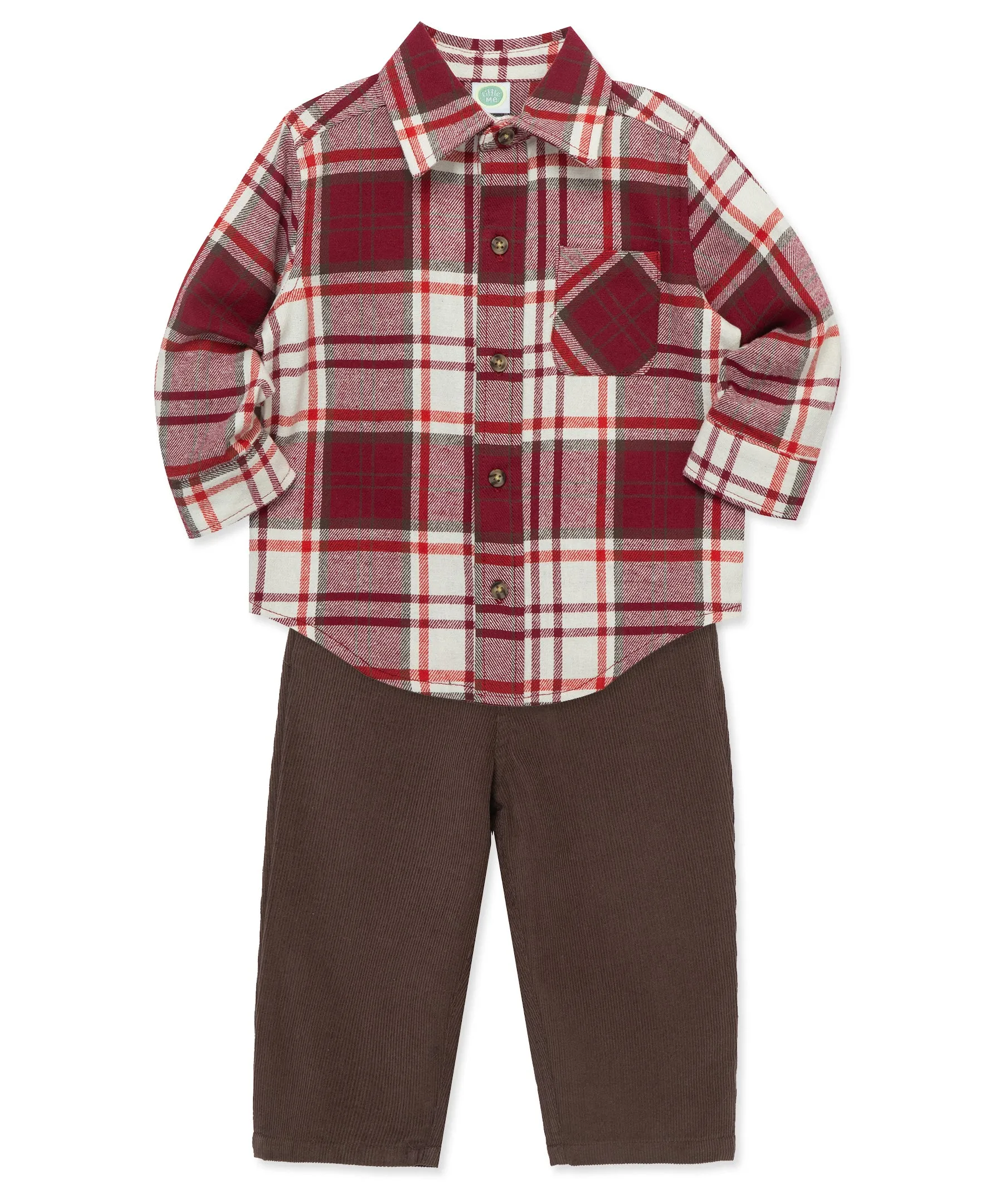 Red Plaid Woven Pant Set (12M-24M)