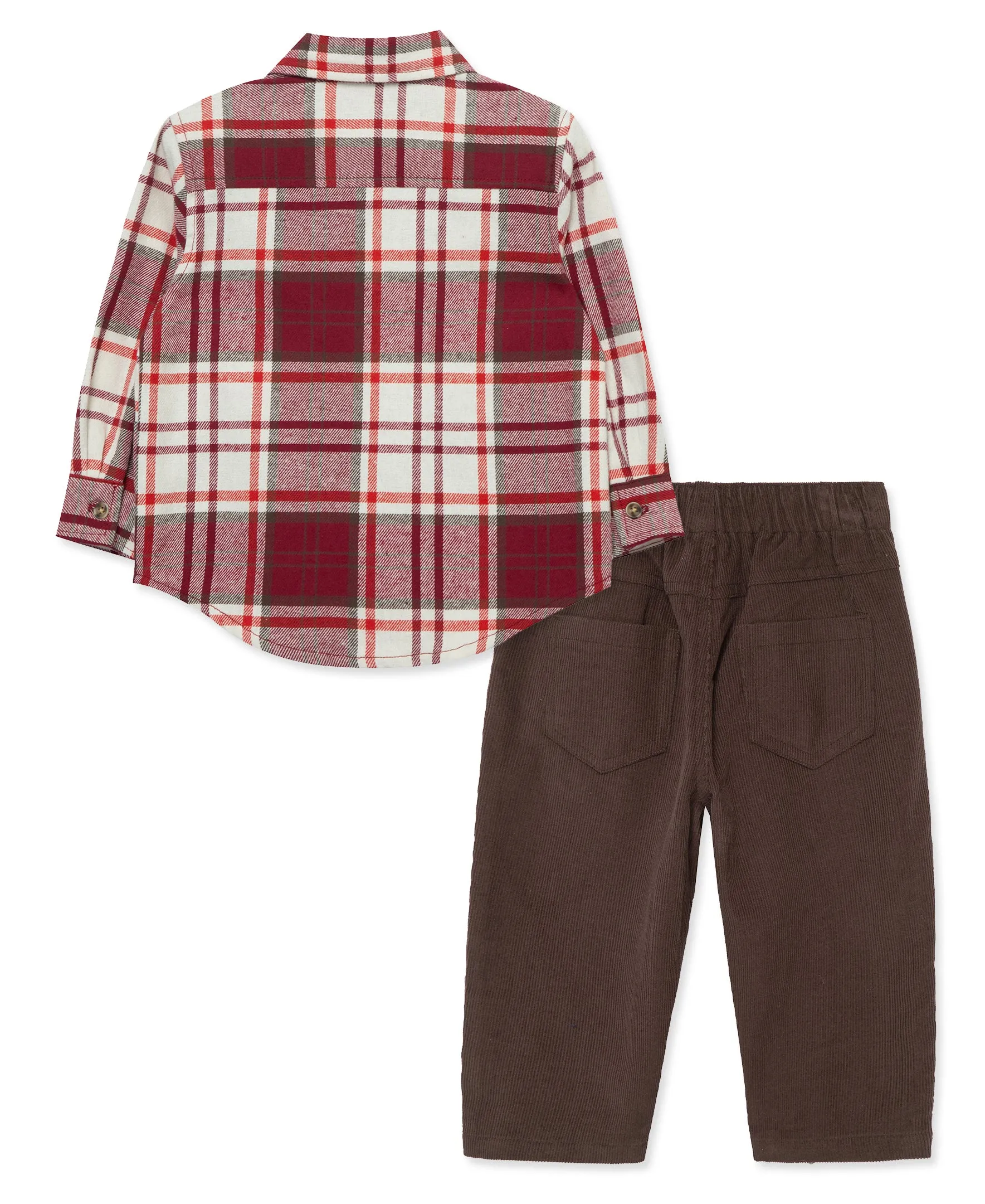 Red Plaid Woven Pant Set (12M-24M)