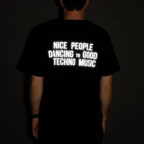 Reflective Peoples Techno Back Print - Tshirt - Black