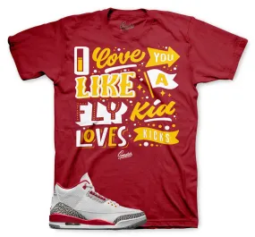 Retro 3 Cardinal Red Shirt - Love Kicks - Cardinal Red