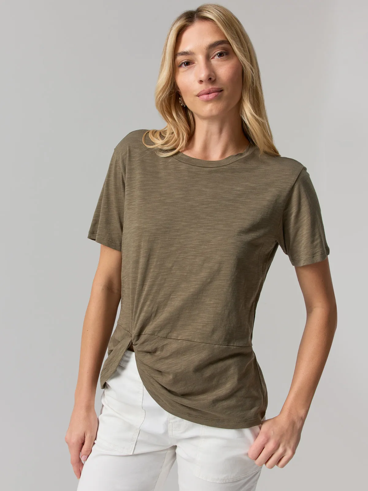 Riptide Twist Tee Burnt Olive