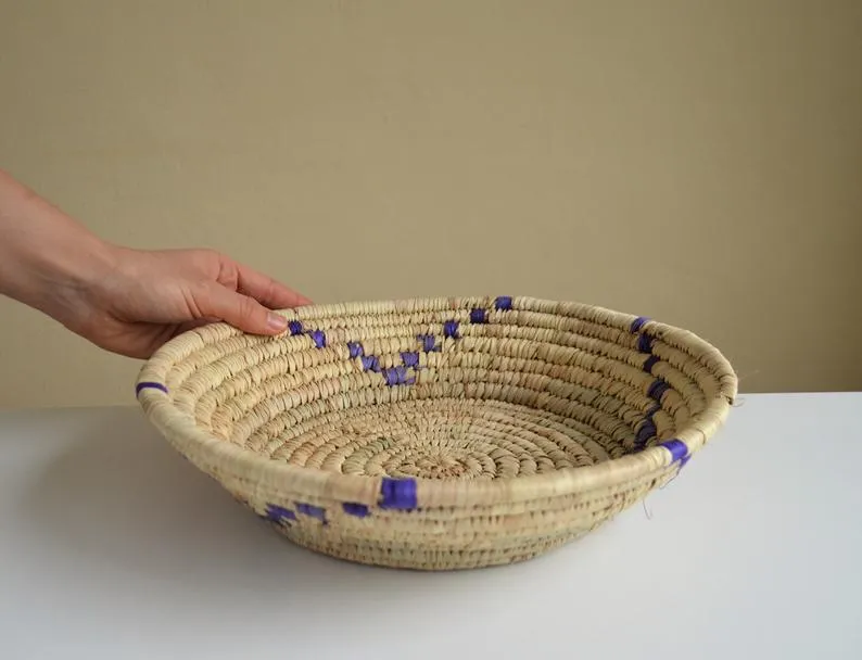 Round serving fruit platter (blue)