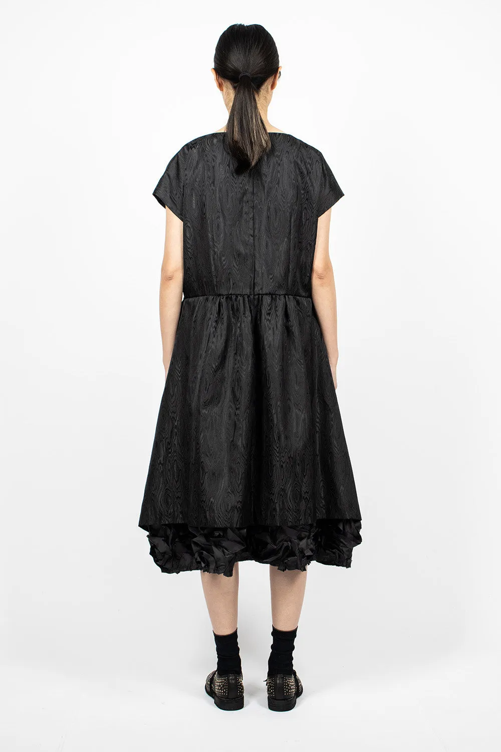 Ruffle Jacquard Dress Black