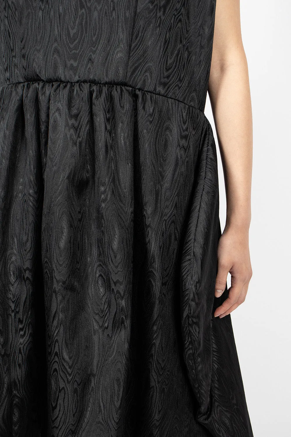 Ruffle Jacquard Dress Black