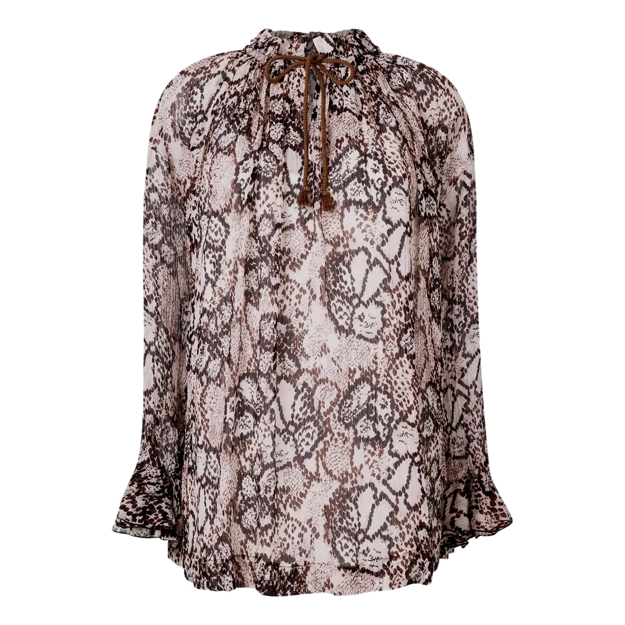 See By Chloe Silk & Cotton Chiffon Snake Print Top. Size 38FR