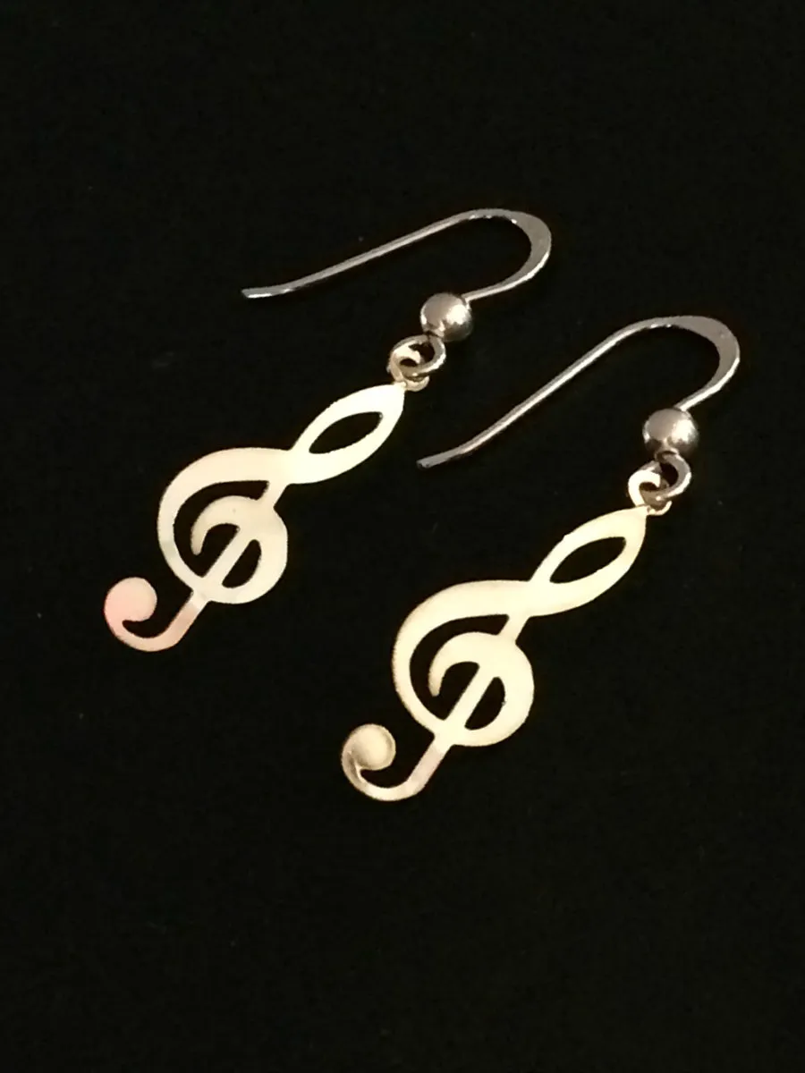 Silver Treble Clef Earrings by Sienna Sky