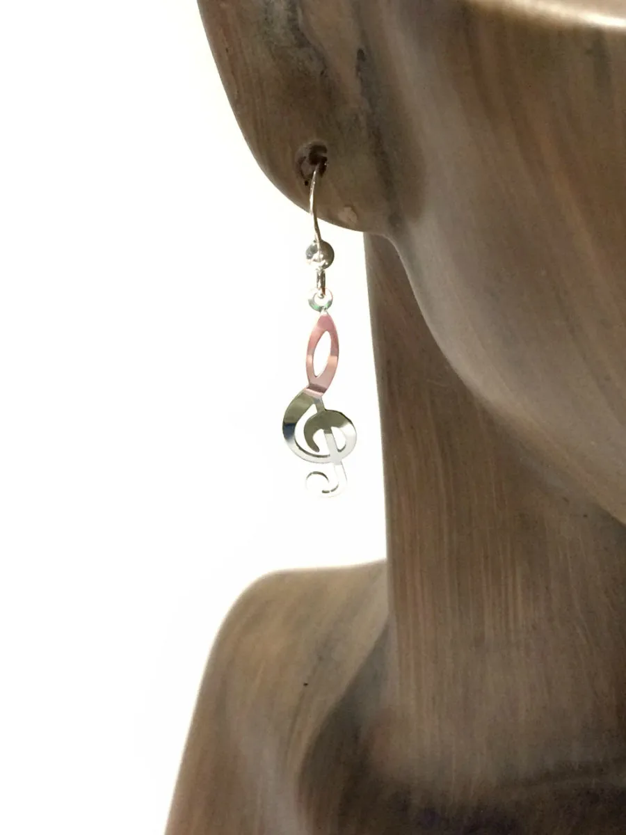 Silver Treble Clef Earrings by Sienna Sky