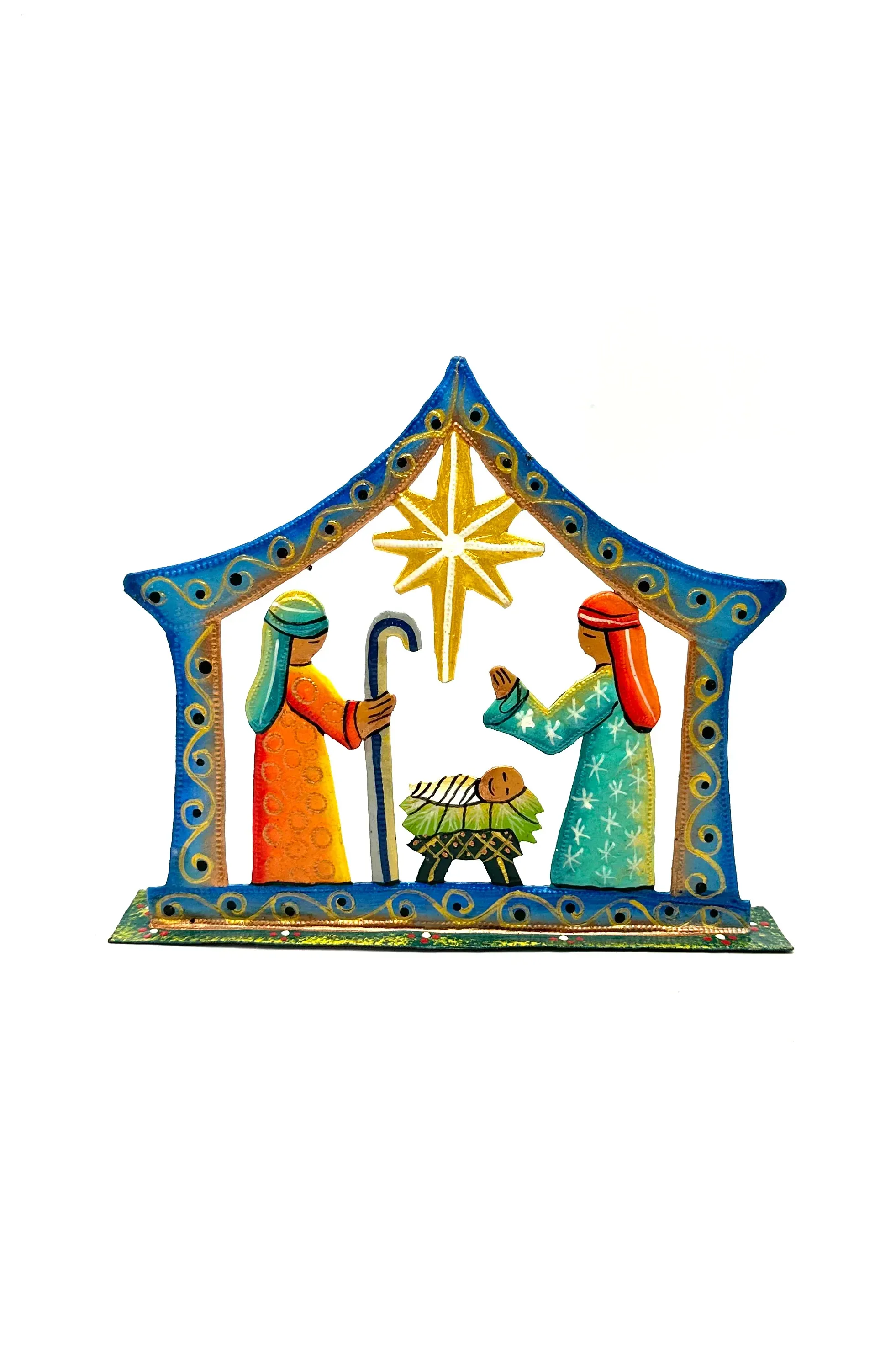 Simple Small Blue Nativity