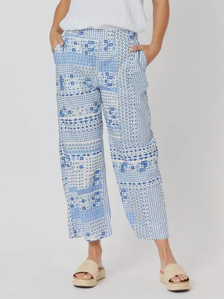 TH Mosaic Wide leg Blue Pant