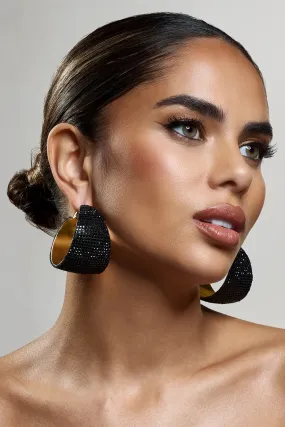 Twinkler | Black Chunky Statement Hoop Earrings