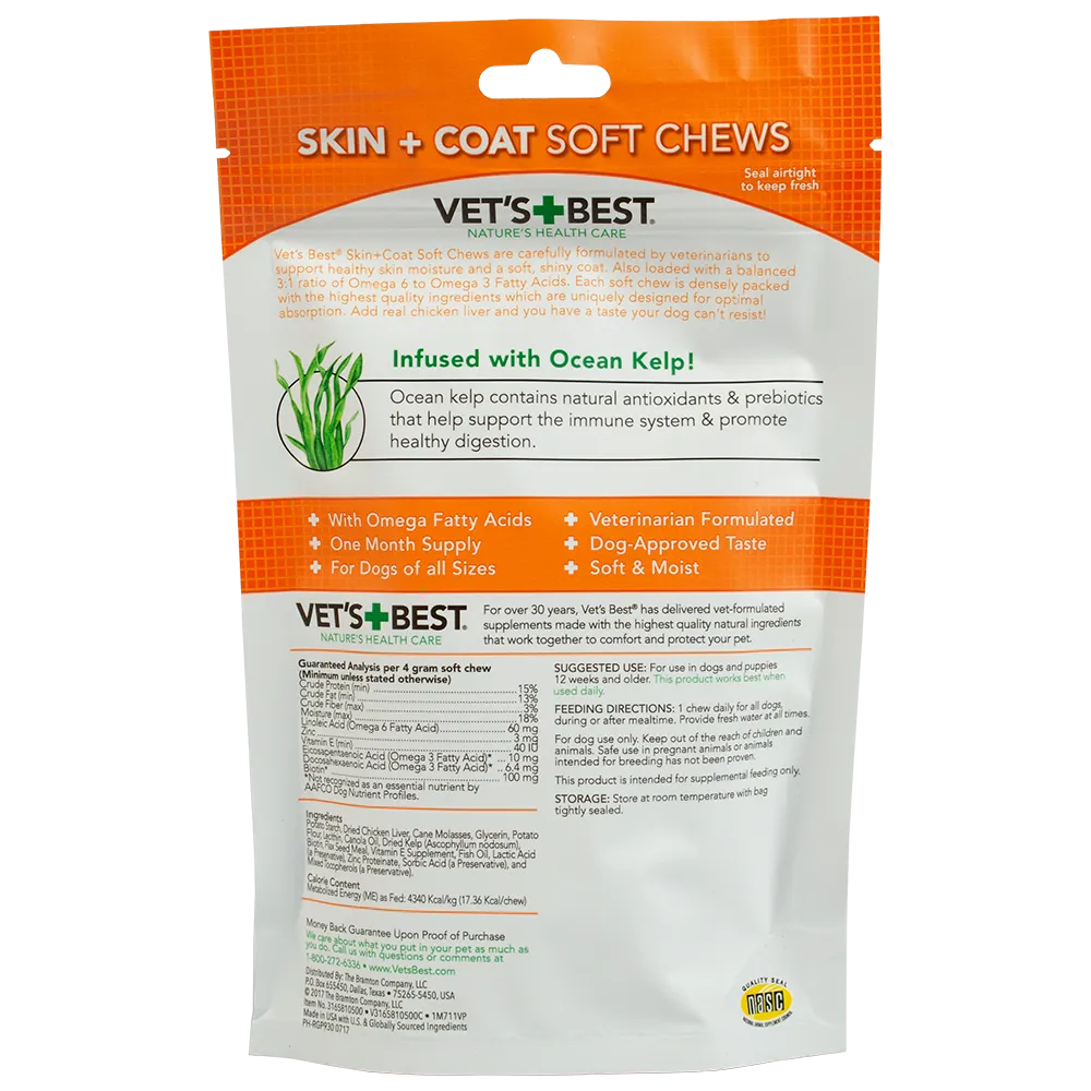 Vet's Best Skin & Coat Soft Chews 30ct