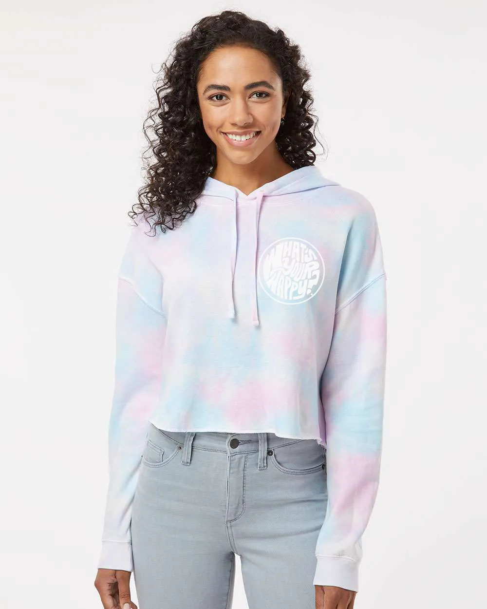 What's Your Happy? Cropped Women's pullover hoodie