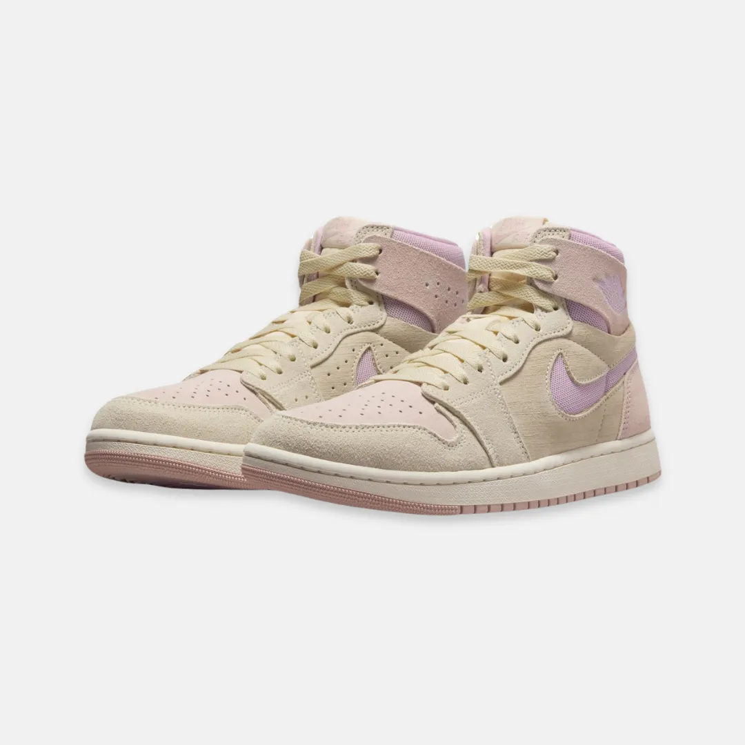 womens jordan 1 zoom cmft (muslin/plum chalk/beige)