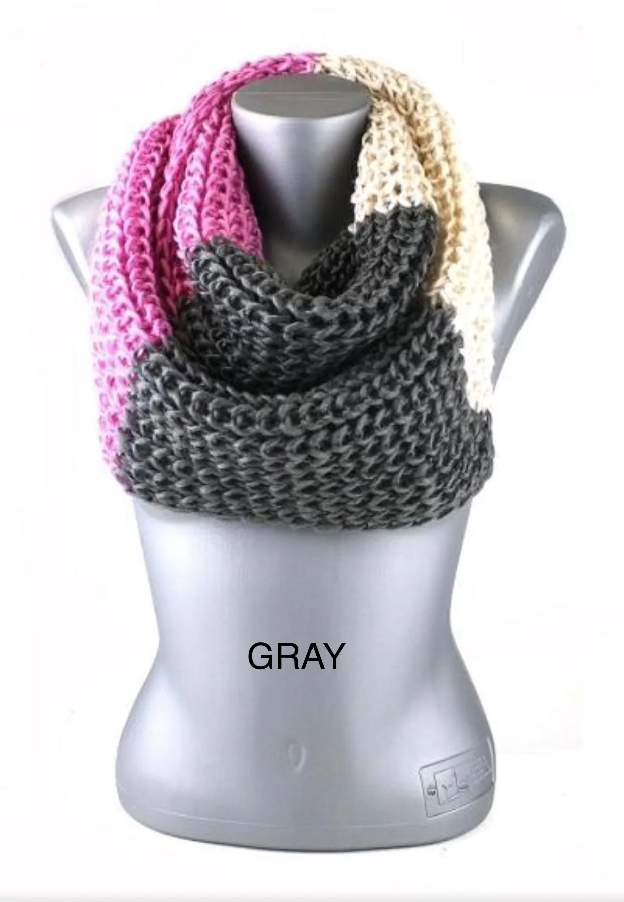 Womens Winter Scarf | Striped Infinity Warm Knit Scarf