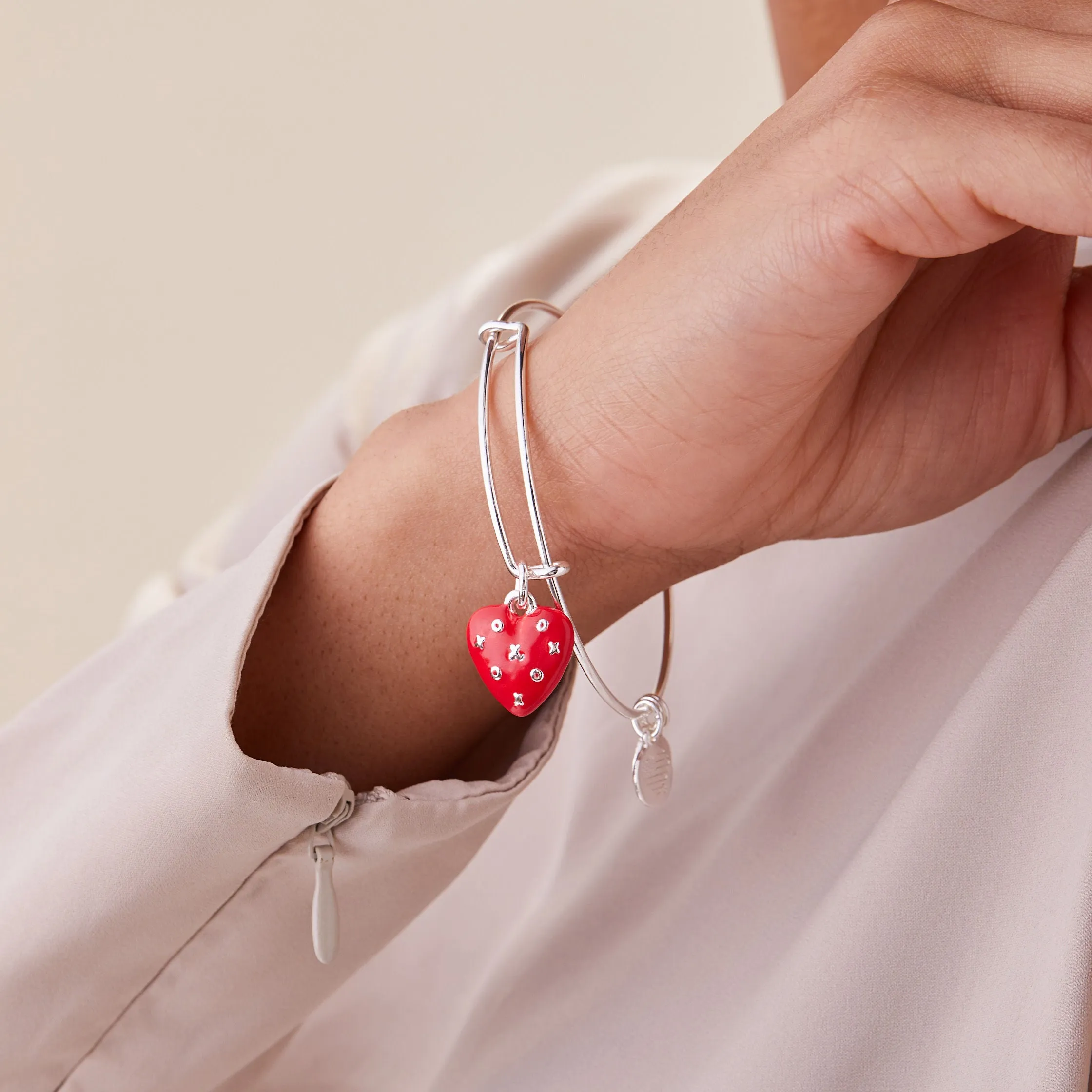 XOXO Heart Charm Bangle Bracelet