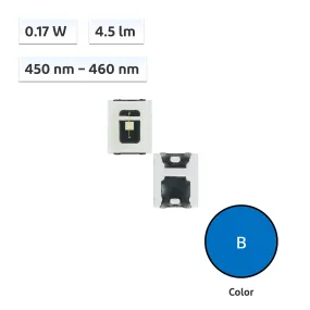 YUJILEDS SpectrumX 0.17W 450nm Blue LED SMD - 2835 - 4000pcs/Reel